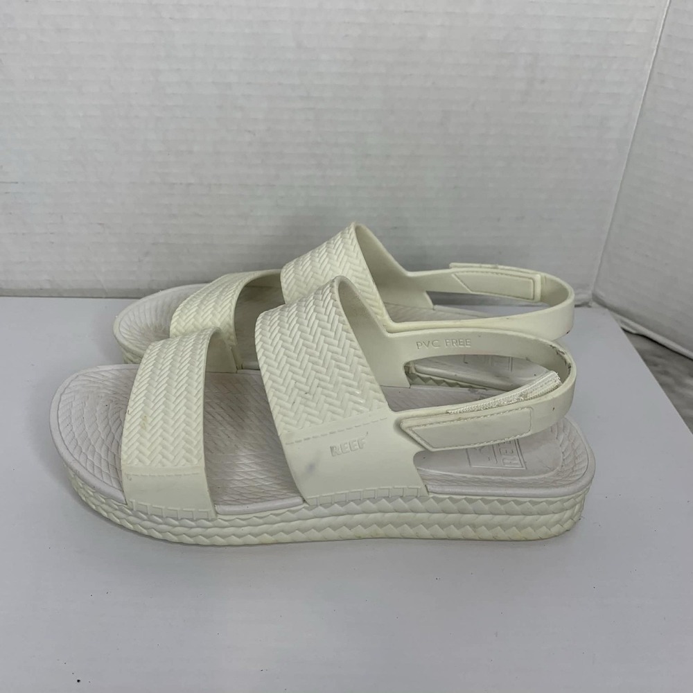 Reef White Woven Platform Sandals Size 6 - Picture 4 of 10